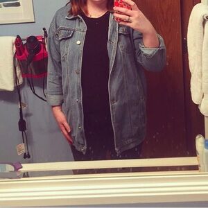 Boohoo Distressed Oversized Denim Jacket